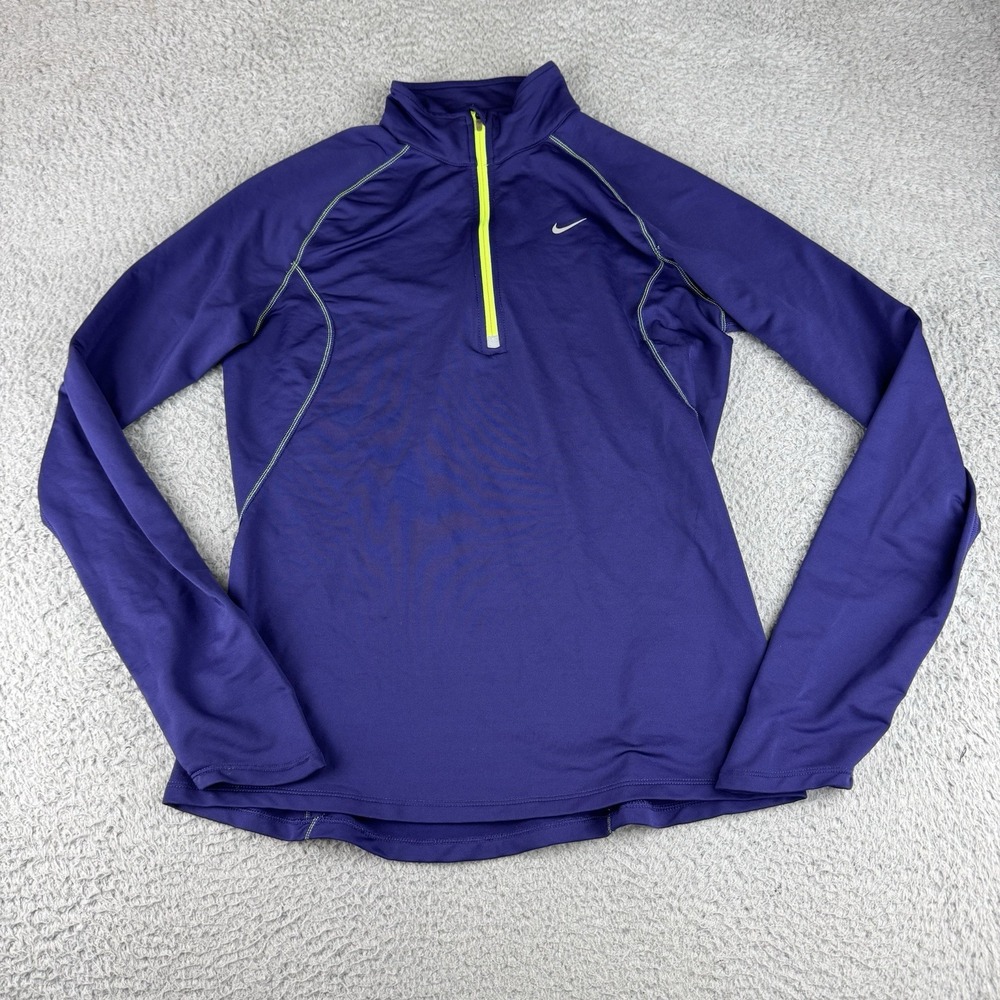 Nike Dri Fit Women's Size Medium 1/2 Zip Running Pullover Purple 438726-422